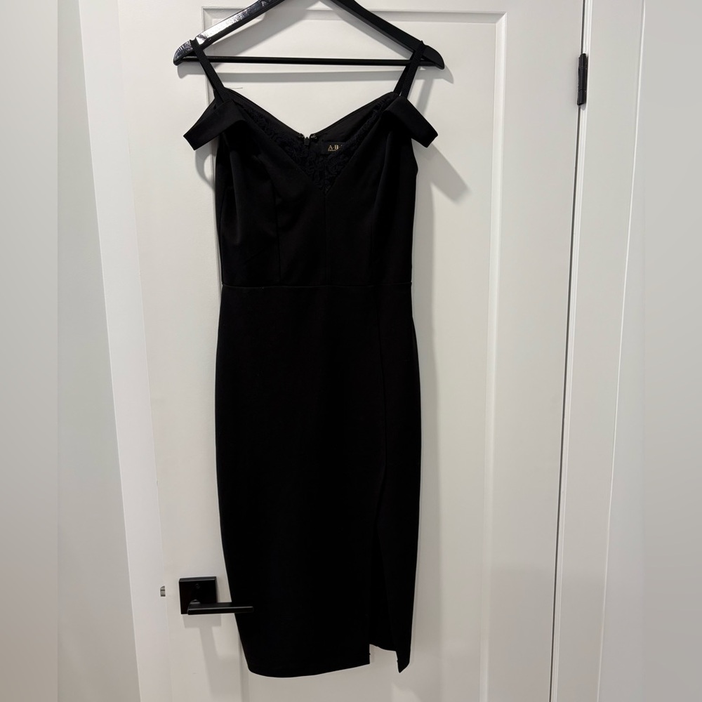 AB Studio Black Dress with lace trim